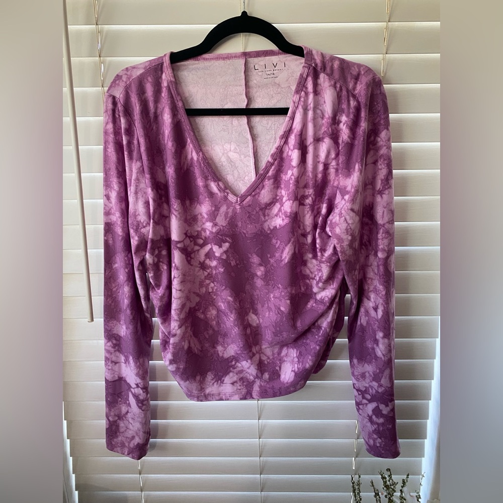 LIVI Purple Tie-Dye Women's Top